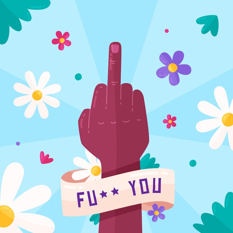 Vector gratuito símbolo floral que te jodan