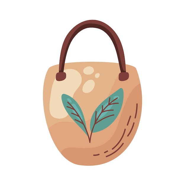 Vector gratuito símbolo de hojas en la bolsa.