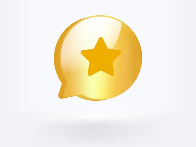Símbolo de icono de mensaje de notificación dorado estilo de diseño de vector de comunicación de medios sociales representación 3d.