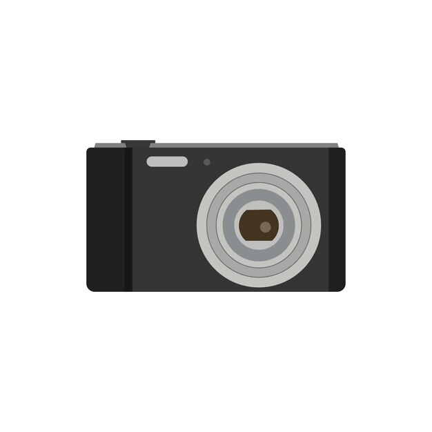 Símbolo de icono plano de la cámara fotográfica Equipo de fotógrafo vectorial