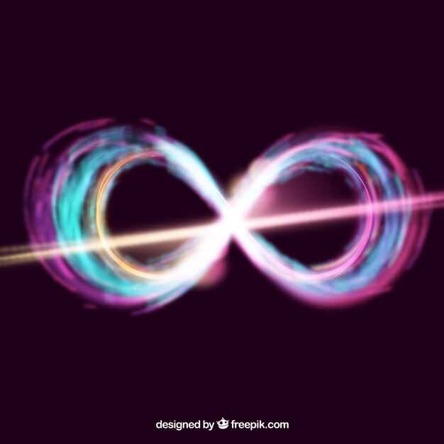Símbolo de infinito con destello de lente 