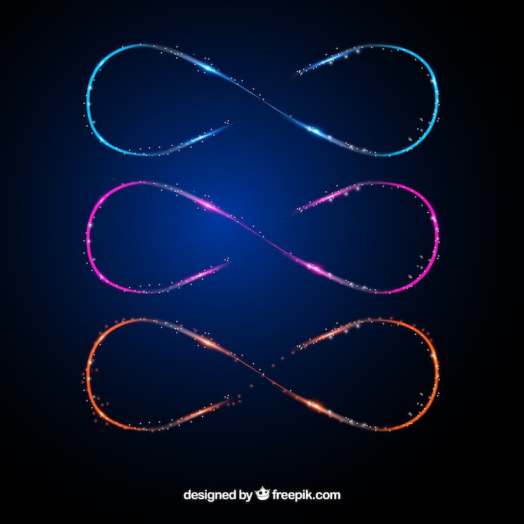 Vector gratuito símbolo de infinito con destello de lente