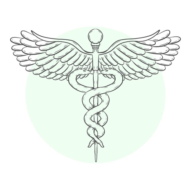 Símbolo médico y farmacéutico dibujado a mano