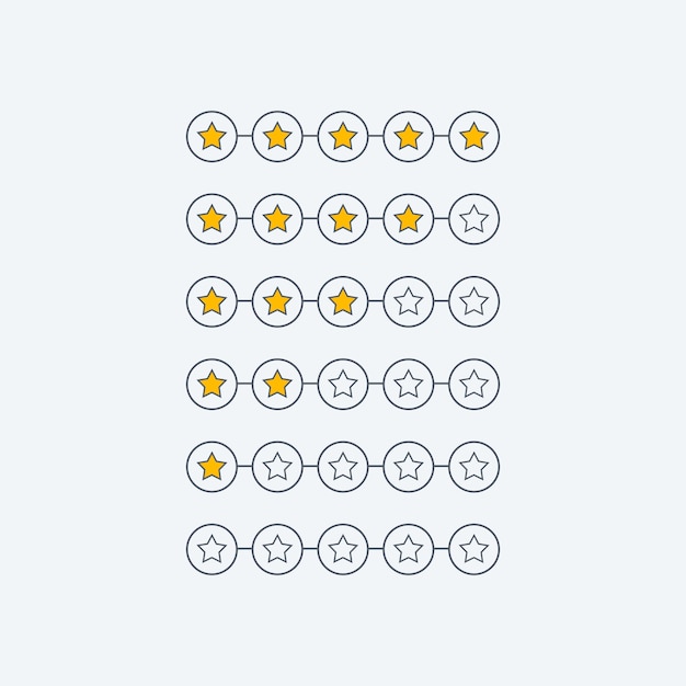 Vector gratuito símbolo mínimo de comentarios de clientes con calificación de estrellas