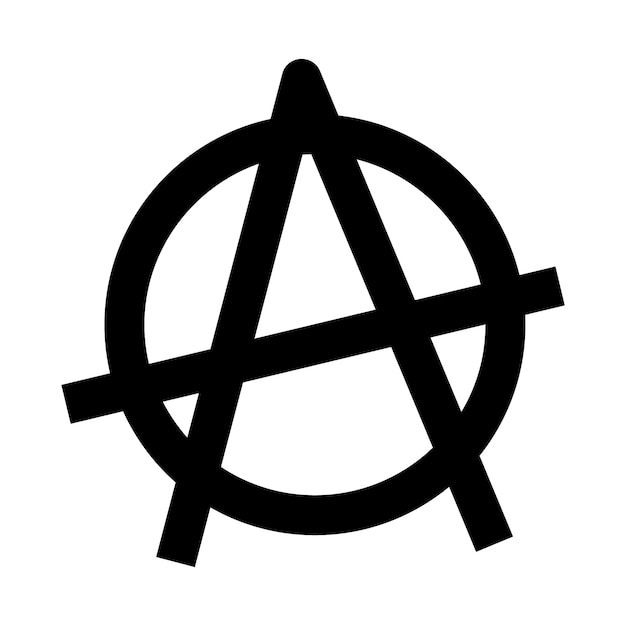 Símbolo de movimiento de anarquía de diseño plano
