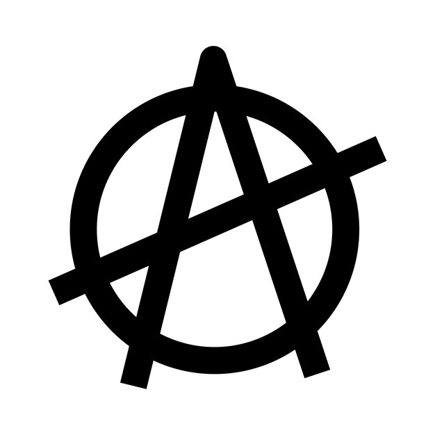 Símbolo de movimiento de anarquía de diseño plano
