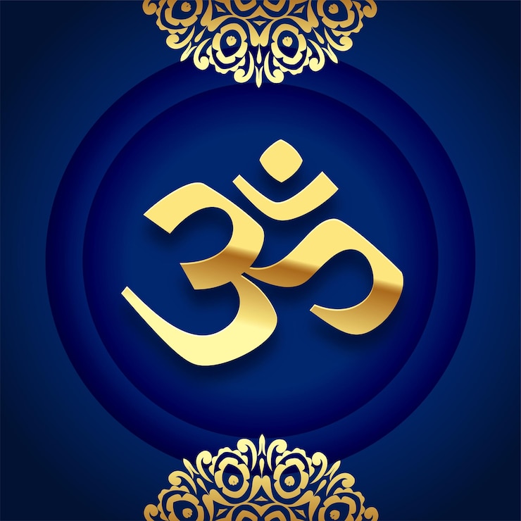 Vector gratuito símbolo om elegante y dorado significado mitológico del hinduismo