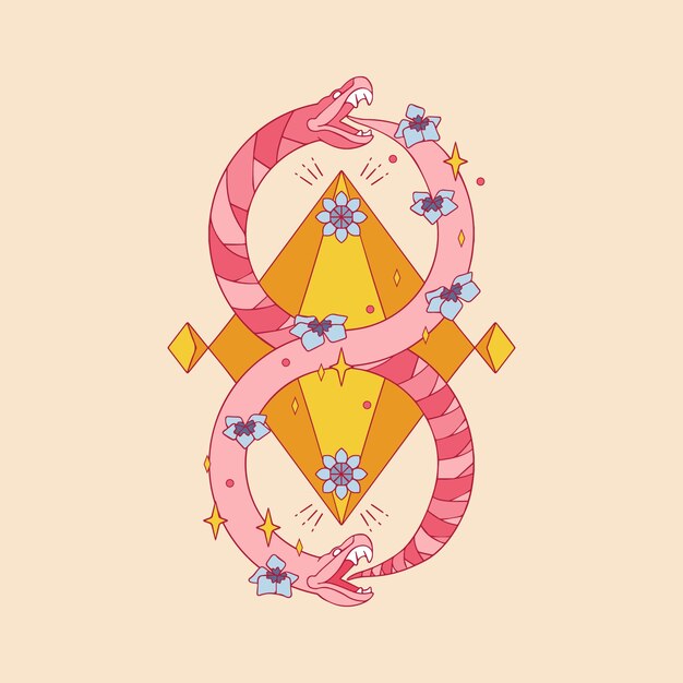Símbolo de ouroboros dibujado a mano