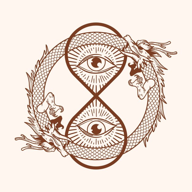 Símbolo de ouroboros dibujado a mano