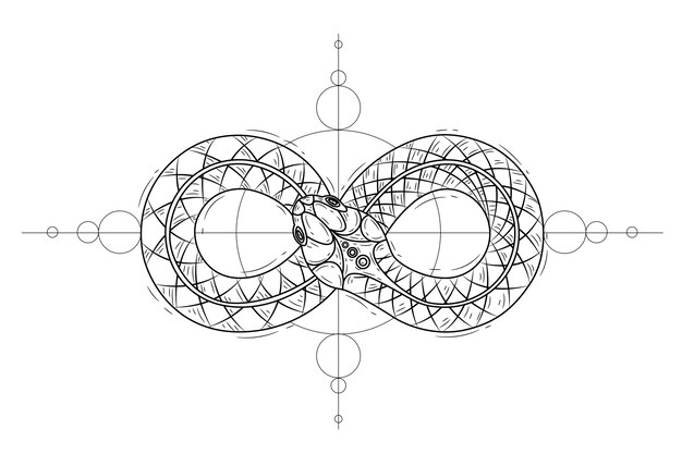 Símbolo de ouroboros dibujado a mano