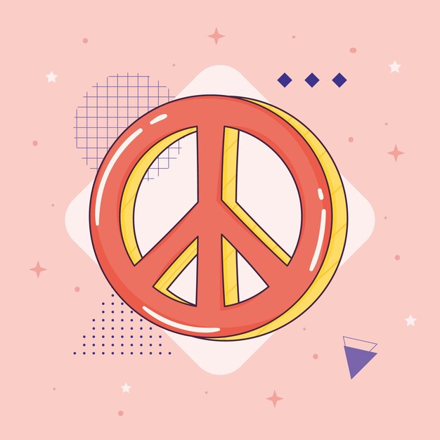 Símbolo de paz estilo retro