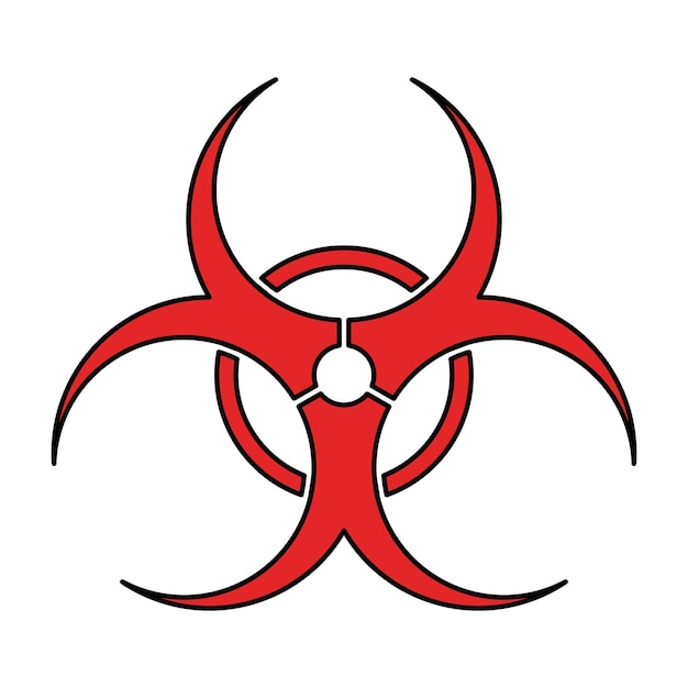 Símbolo de radiación Rojo Estilo de contorno lleno