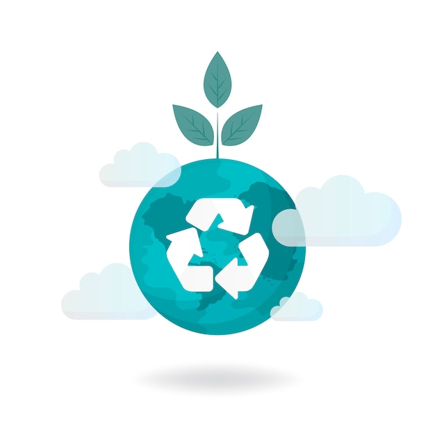 Símbolo de reciclaje vector de conservación ambiental