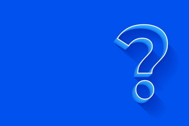 Símbolo de signo de interrogación de estilo 3D de fondo con espacio de texto