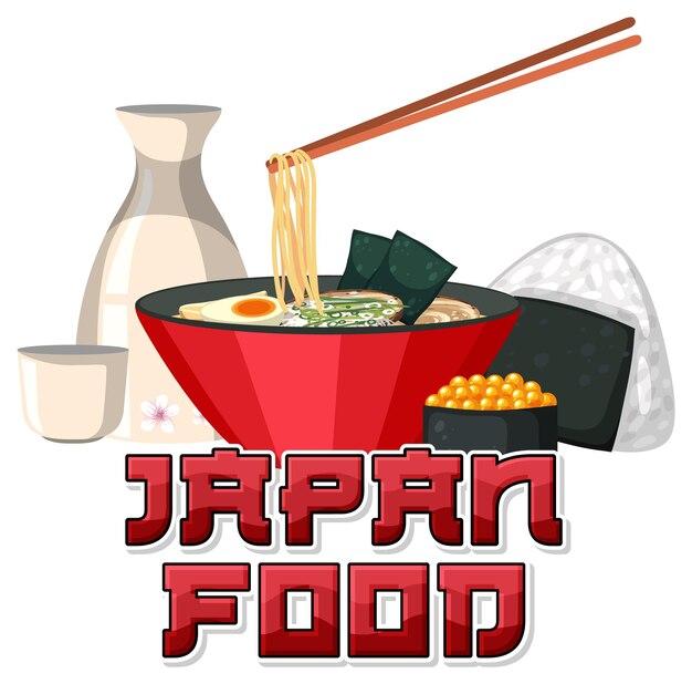 Símbolo de tradición de nación de elemento de comida japonesa