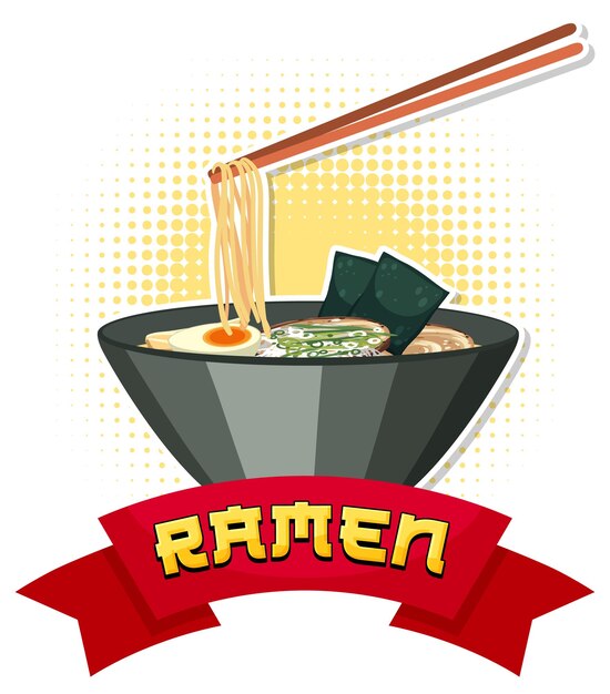 Símbolo de la tradición de la nación del elemento japonés Ramen