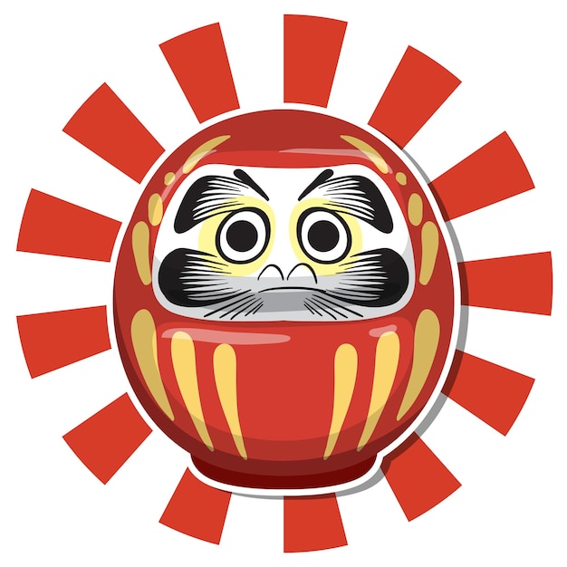 Vector gratuito símbolo de la tradición de la nación japonesa daruma