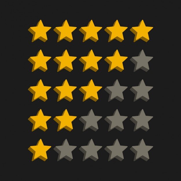 Símbolos de clasificación por estrellas estilo 3d