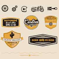 Vector gratuito símbolos e insignias de motociclismo