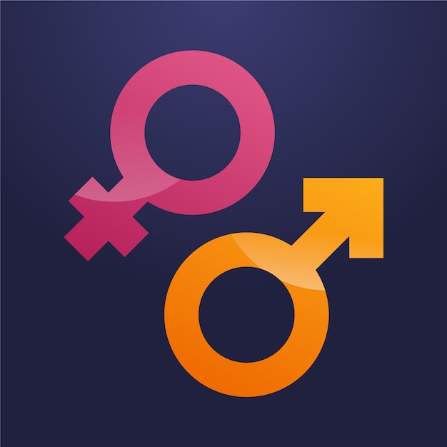 Símbolos femeninos masculinos degradados