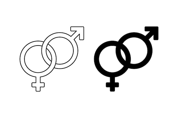 Vector gratuito símbolos femeninos masculinos de diseño plano