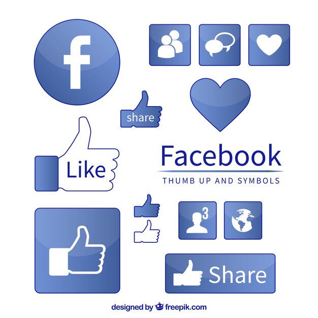 Símbolos de iconos de facebook