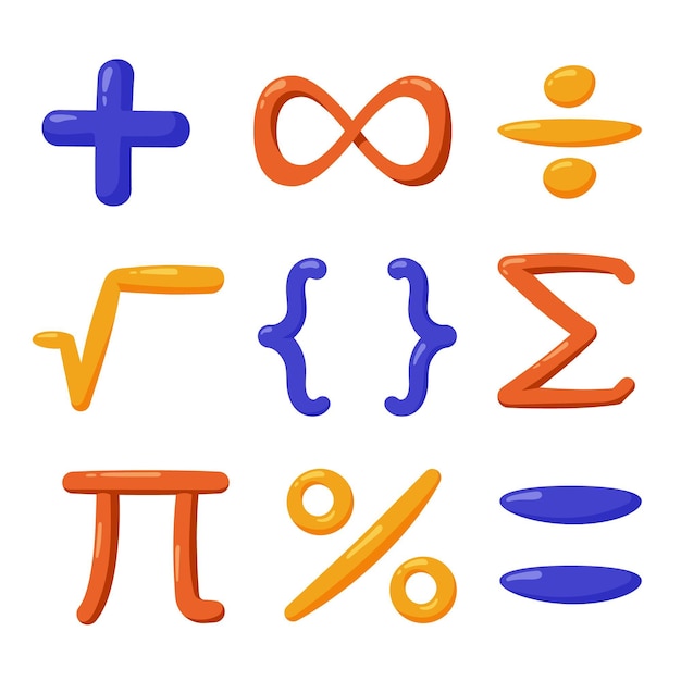 Símbolos matemáticos dibujados a mano