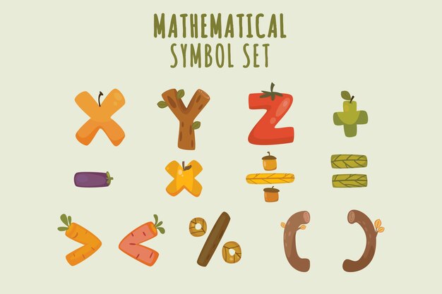 Símbolos matemáticos dibujados a mano