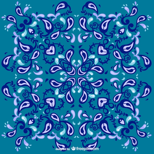 Vector gratuito simétrica fondo floral ornamental