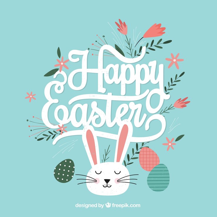 Vector gratuito simpático conejito de feliz pascua