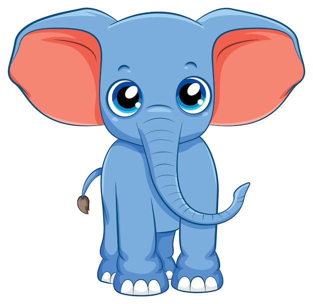 El simpático dibujo animado del elefante aislado
