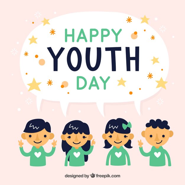Simpático fondo del día de la juventud con niños