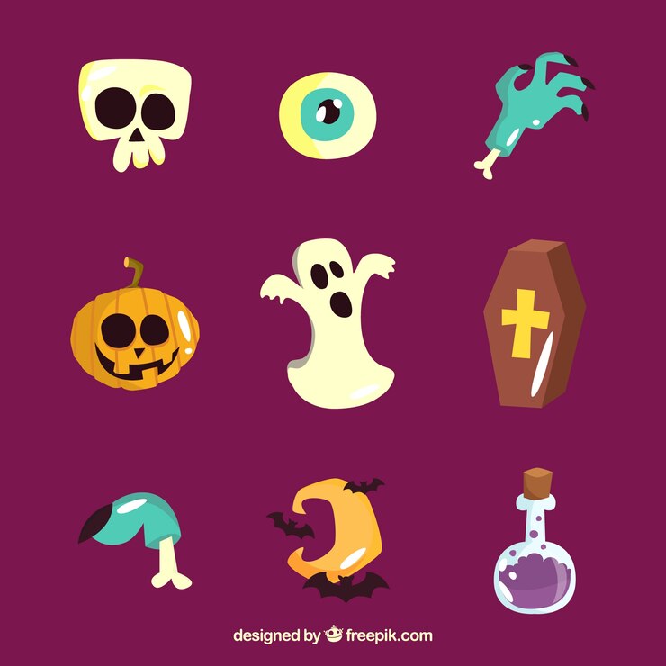 Vector gratuito simpáticos elementos de halloween