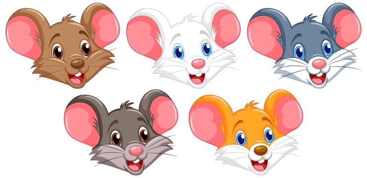 Vector gratuito los simpáticos personajes de dibujos animados de ratones