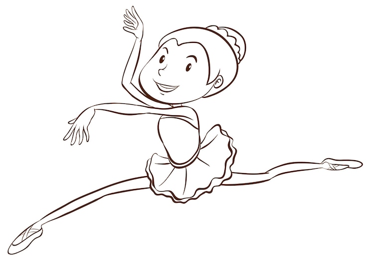 Vector gratuito un simple boceto de una bailarina de ballet.