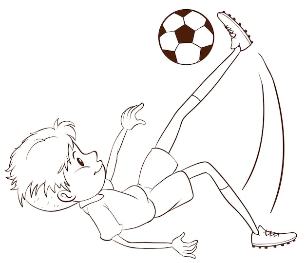 Vector gratuito un simple boceto de un jugador de fútbol.