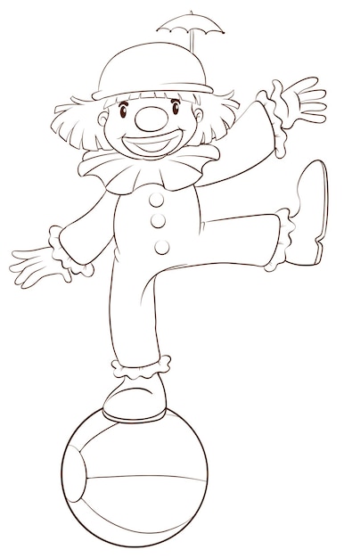 Un simple boceto de un payaso.