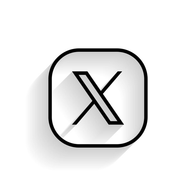 Simple nuevo logotipo de twitter X sobre fondo blanco.