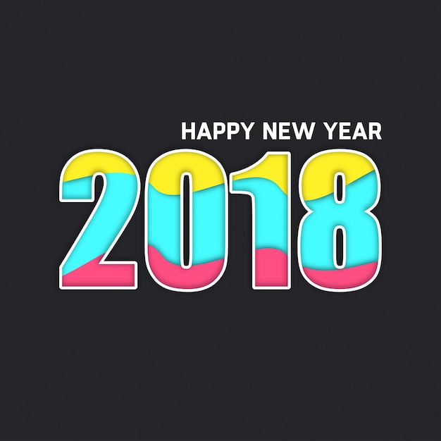 Vector gratuito simple tipografía para año nuevo 2018