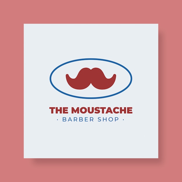 Simplemente plana el logotipo de la barbería del bigote