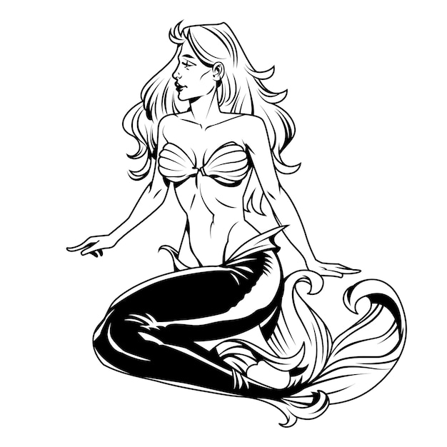 Sirena blanco y negro