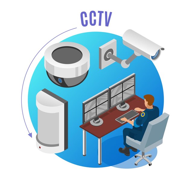 Sistema de seguridad cámaras cctv sensores de movimiento dispositivos de monitoreo de observación