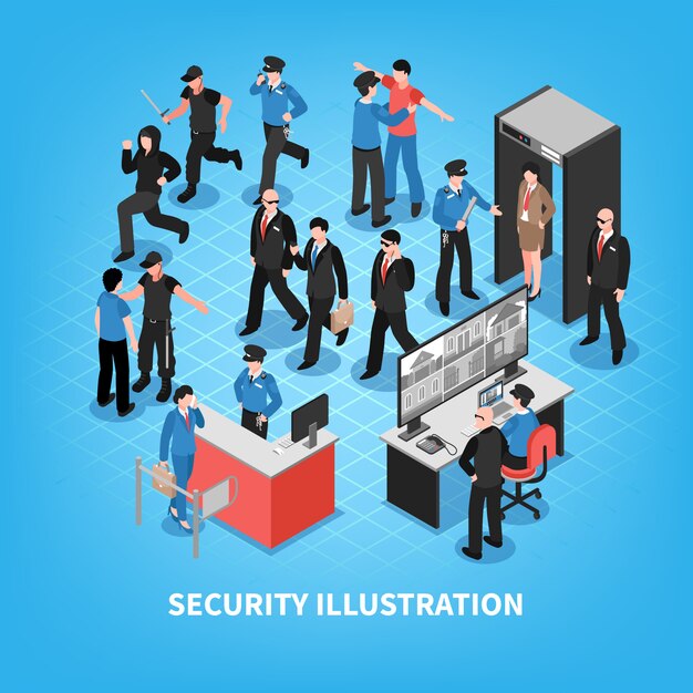 Sistema de seguridad isométrico