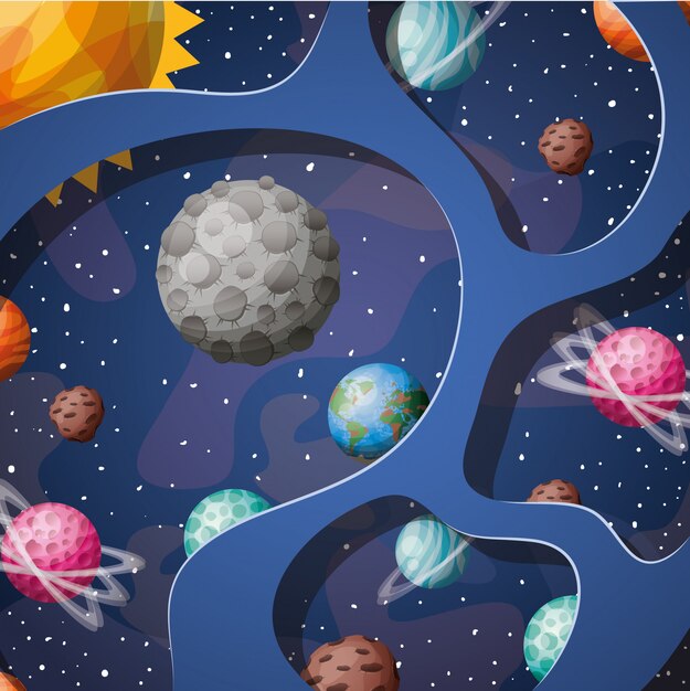 Sistema solar planetas y sol.
