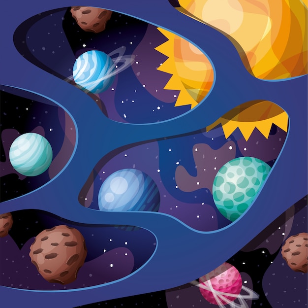 Sistema solar planetas y sol.