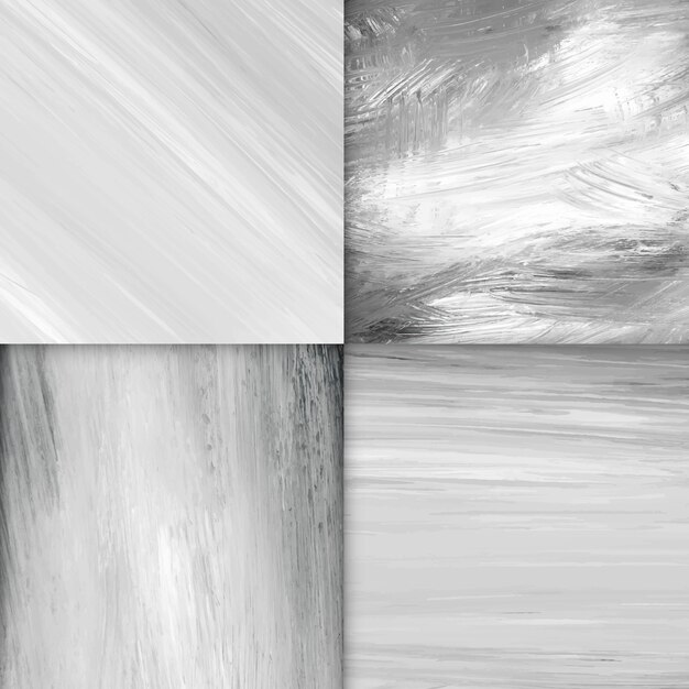 Sistema texturizado movimiento blanco y negro del vector del fondo del movimiento del cepillo