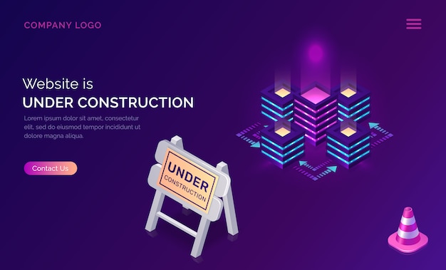 Sitio web en construcción, error de trabajo de mantenimiento
