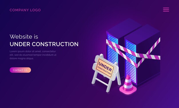 Sitio web en construcción, error de trabajo de mantenimiento