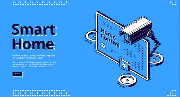 Sitio web isométrico de Internet de las cosas