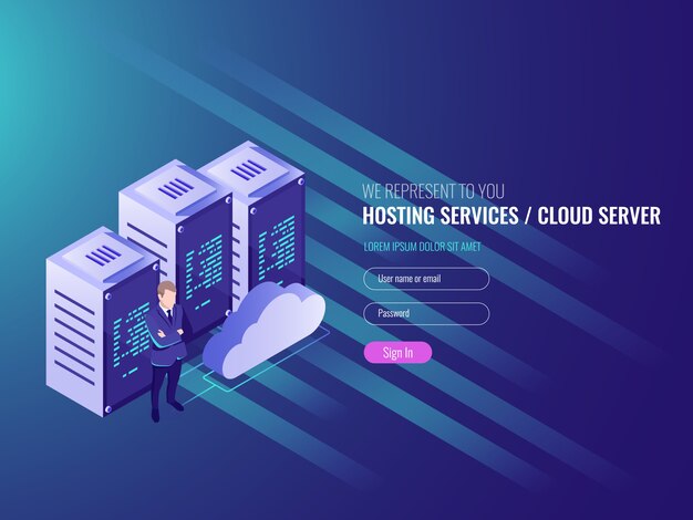 Sitio web que aloja el concepto isométrico, de la criptomoneda y del blockchain.